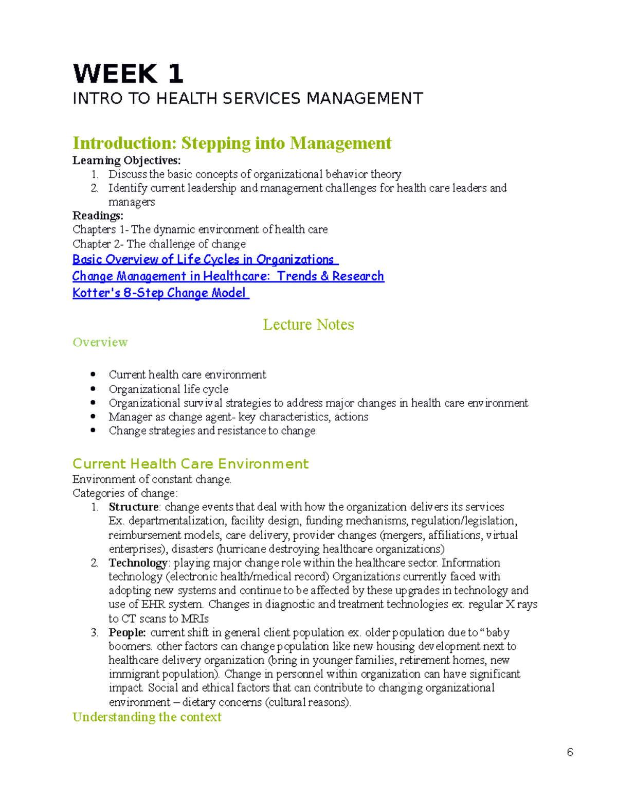 Health Management Midterm Study Notes: Key Concepts & Strategies - Studocu