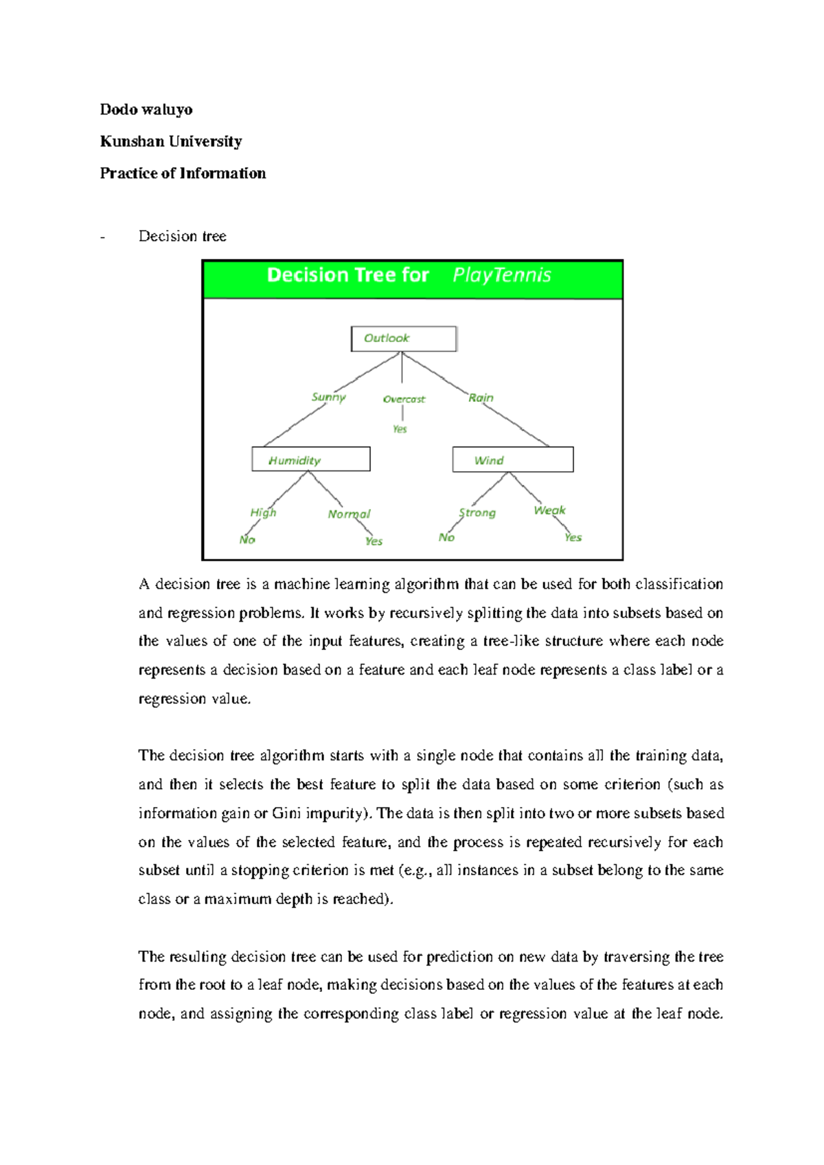 POI Assignment: Decision Trees & Random Forests Overview - Studocu