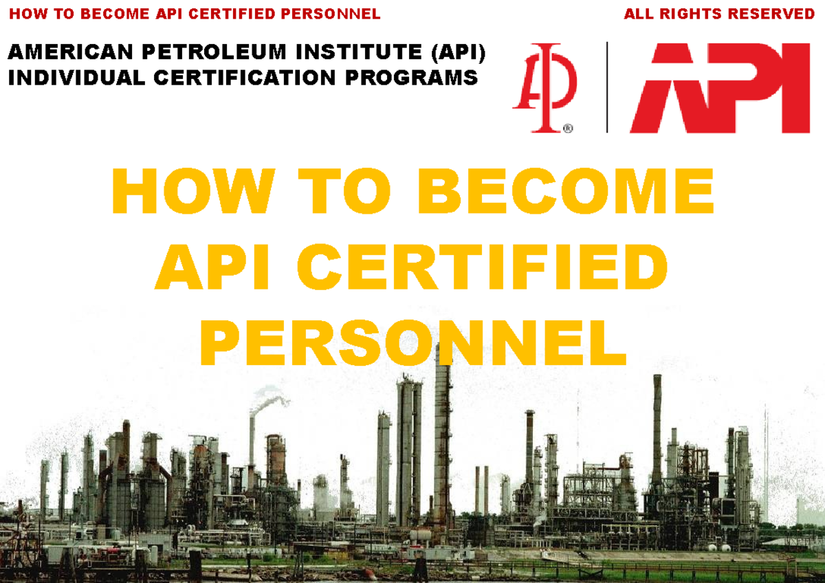 How to Become API Certified Personnel: A Comprehensive Guide - Studocu