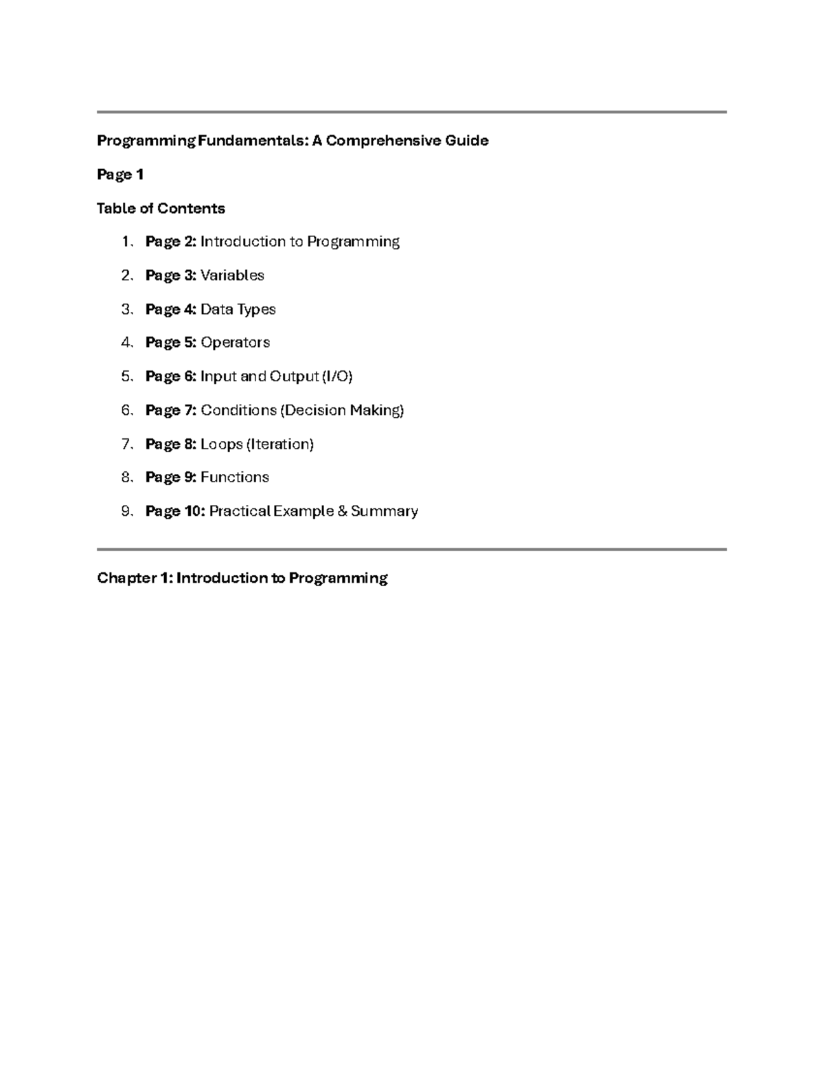 Programming Fundamentals: A Comprehensive Guide (CS101) - Studocu