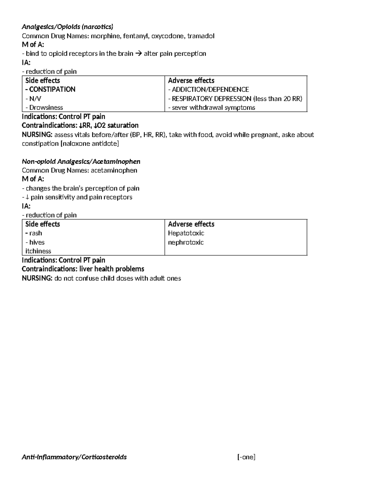 EXAM 2 DRUG Cards Study Guide: Common Medications & Nursing ...