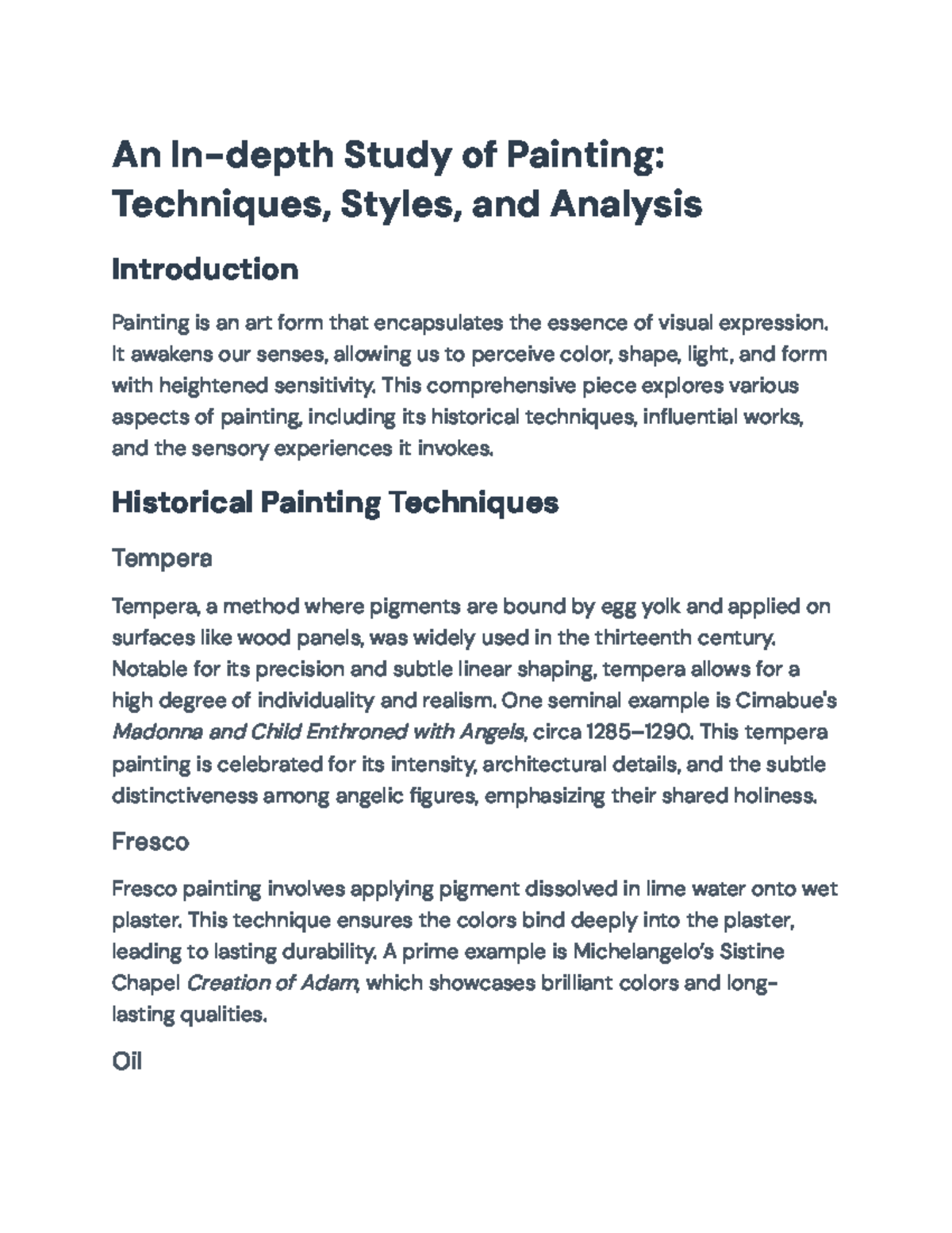 A Comprehensive Analysis of Painting Techniques and Styles - An In ...