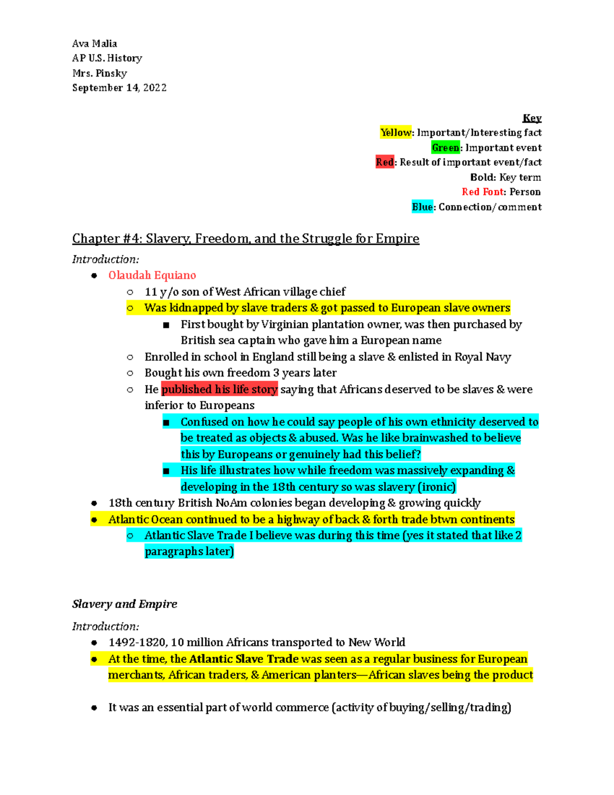 Give Me Liberty Chapter 4 Notes - APUSH - AP U. History Mrs. Pinsky ...