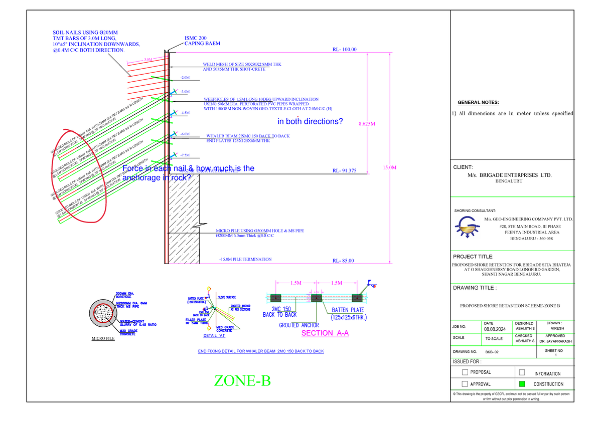 ZONE B,-Model - D2EFF - CHECKED JOB NO: DESIGNED APPROVED DRAWING NO ...