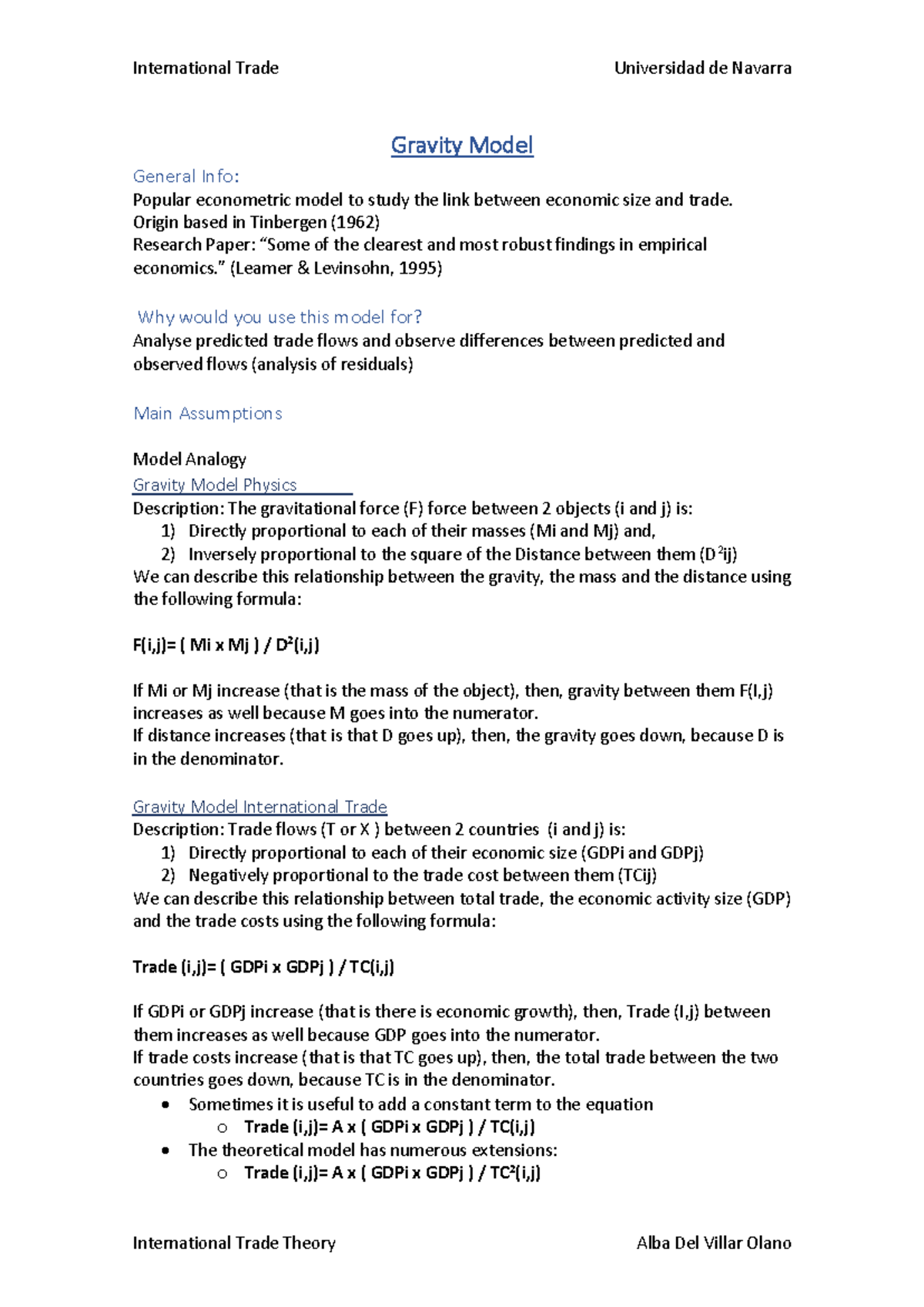 International Trade Theory - Lecture Notes 1-4 - Universidad de Navarra ...
