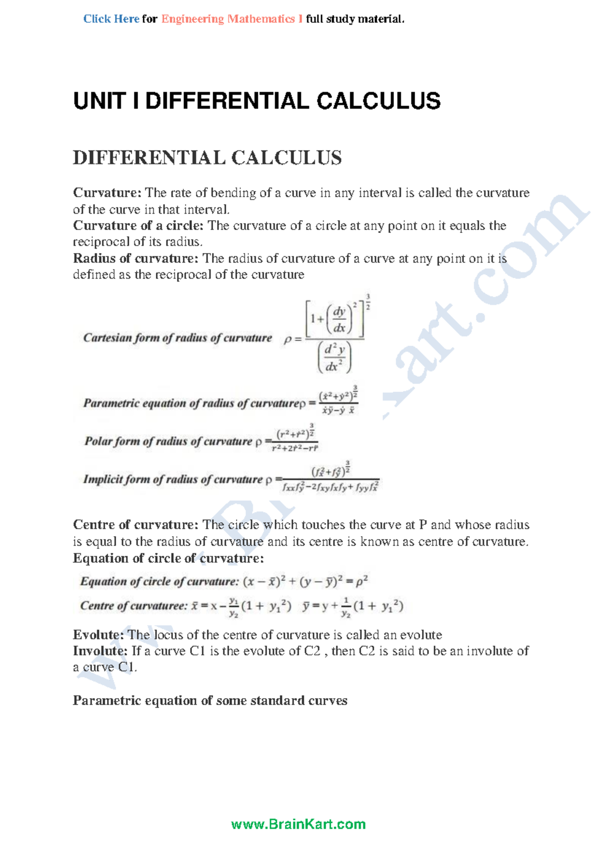 262 - MA8151 Engineering Mathematics I - Differential Calculus Notes ...