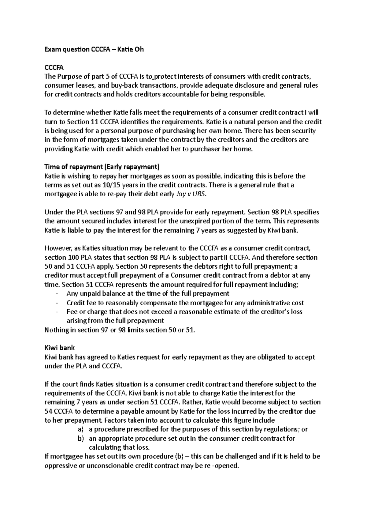 Analyzing the CCCFA Requirements for Consumer Credit Contracts and ...