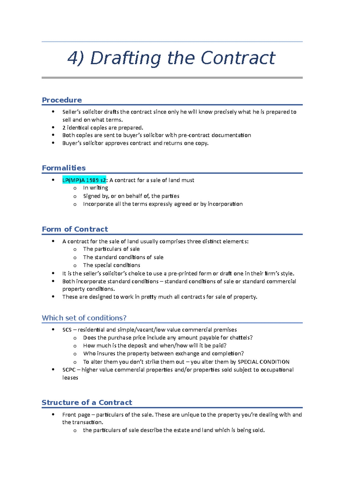 4) Contract Drafting Procedures and Key Considerations - Studocu
