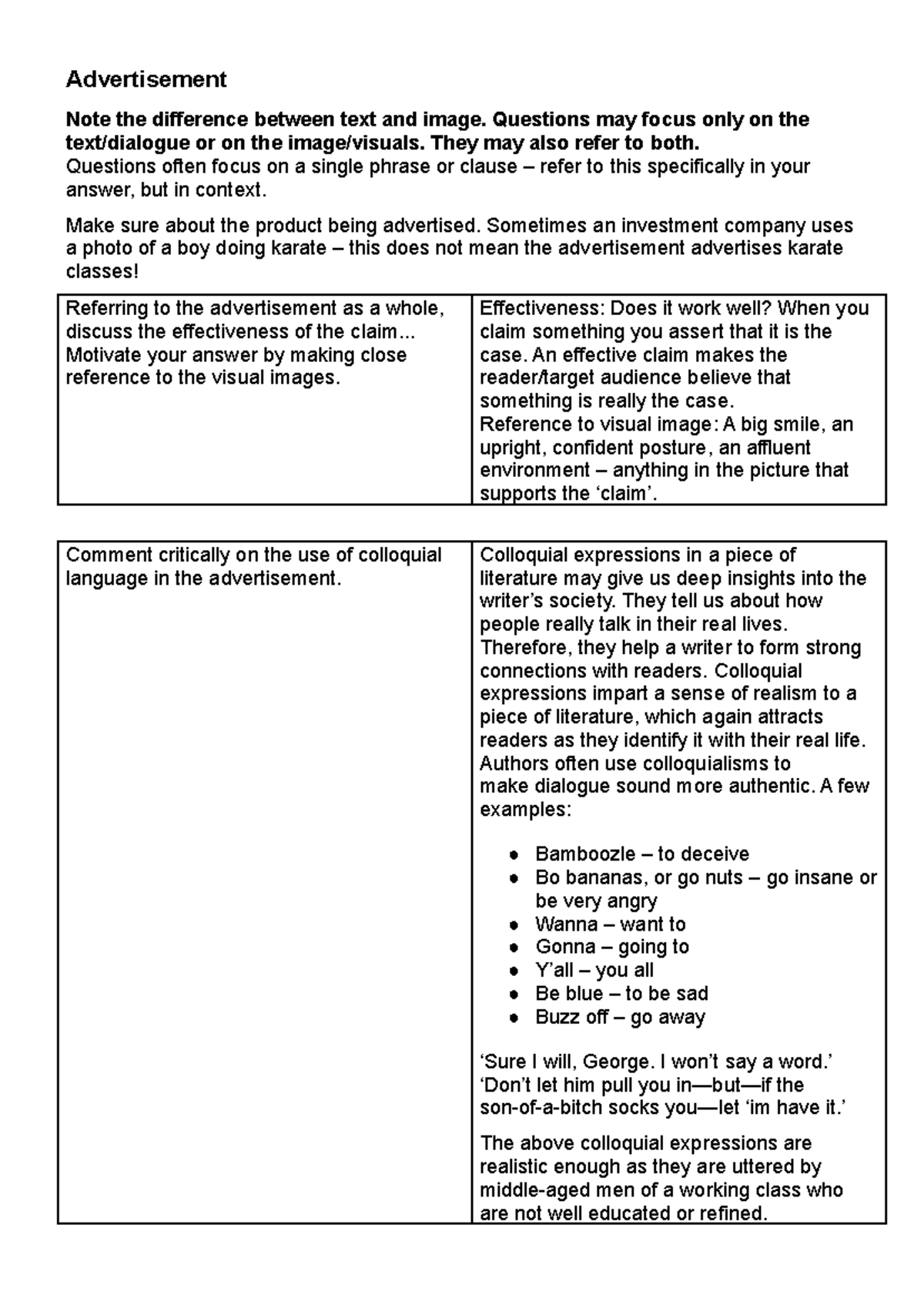 Advertisements and Cartoons: Analyzing Visual and Textual Techniques ...