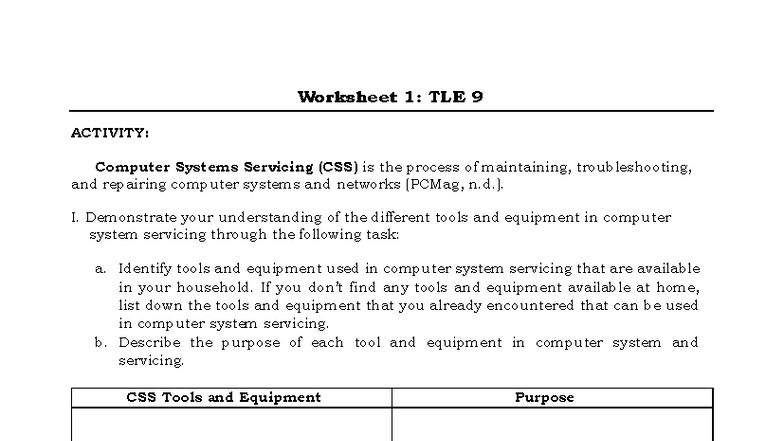 G9 - NOTES: Computer Systems Servicing and Community Engagement ...