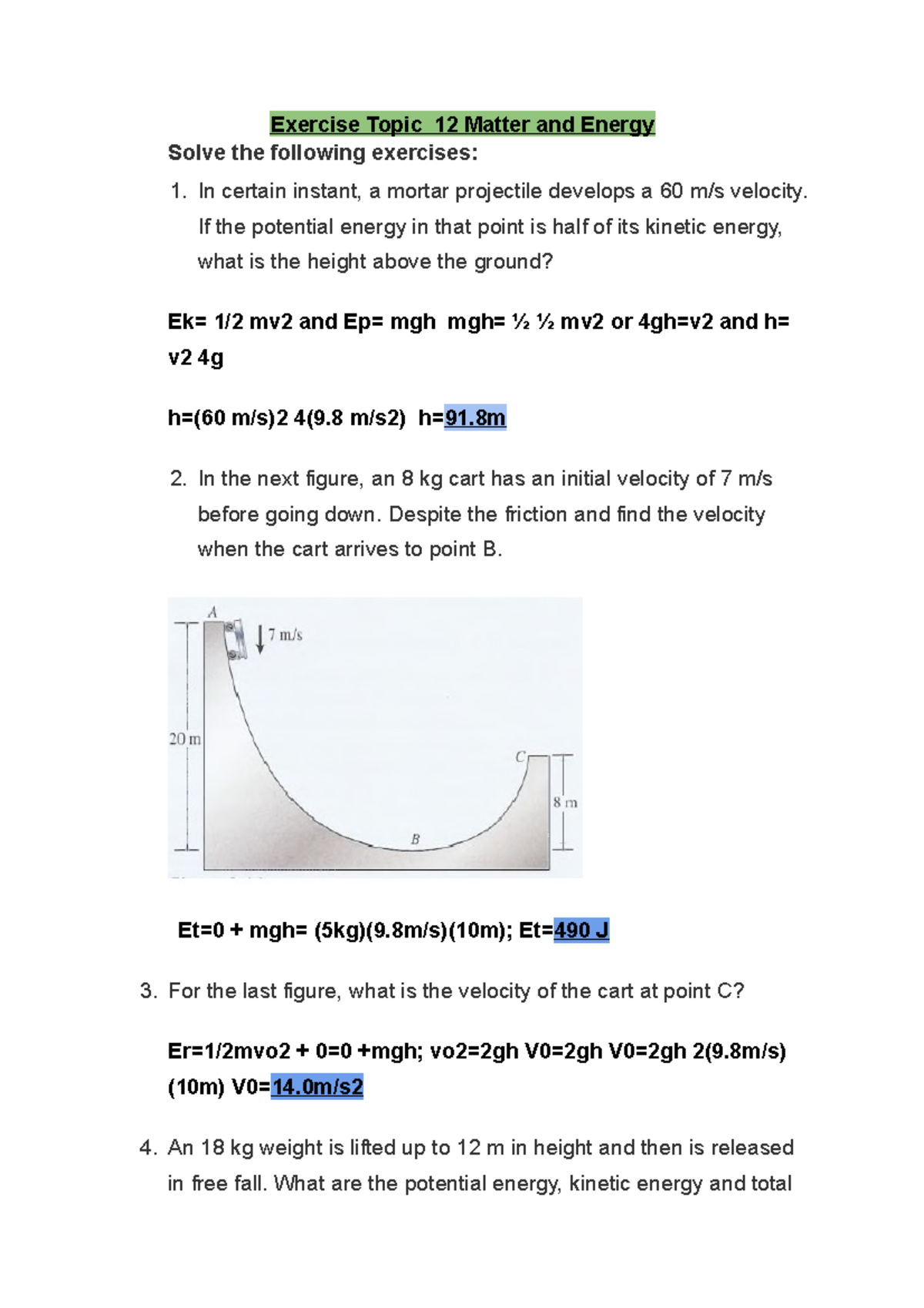 Exercise Topic 12: Matter and Energy Problems - Universidad Tecmilenio ...