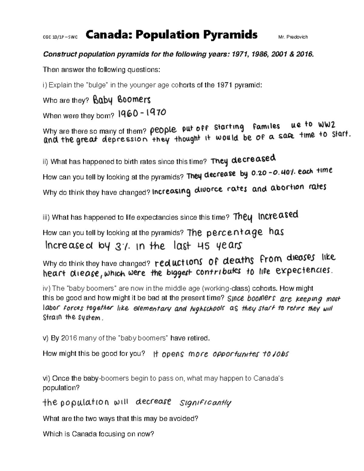 Pop pyramid 2021 2 - Notes - CGC 1D/1P - SWC Canada: Population ...