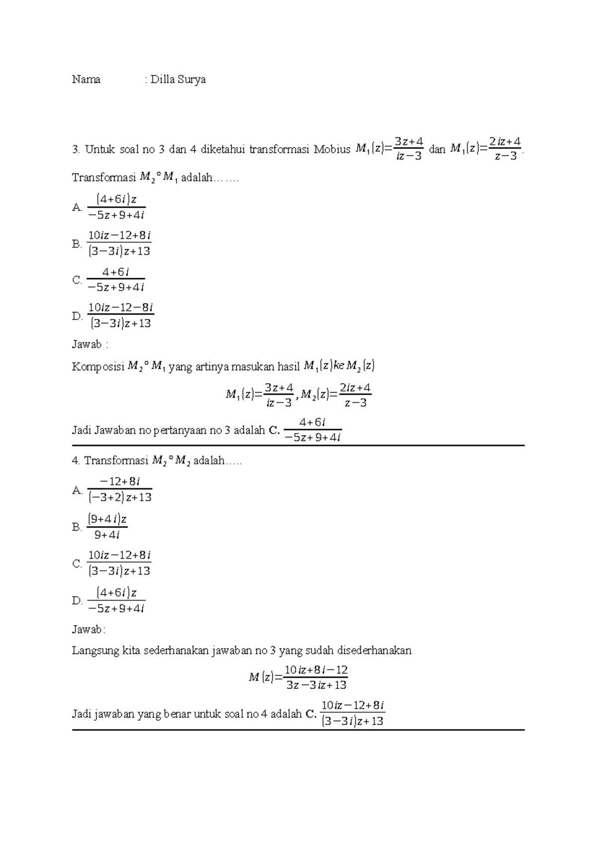 Pengantar Algoritma: Transformasi Mobius dan Inversi dalam Matematika ...