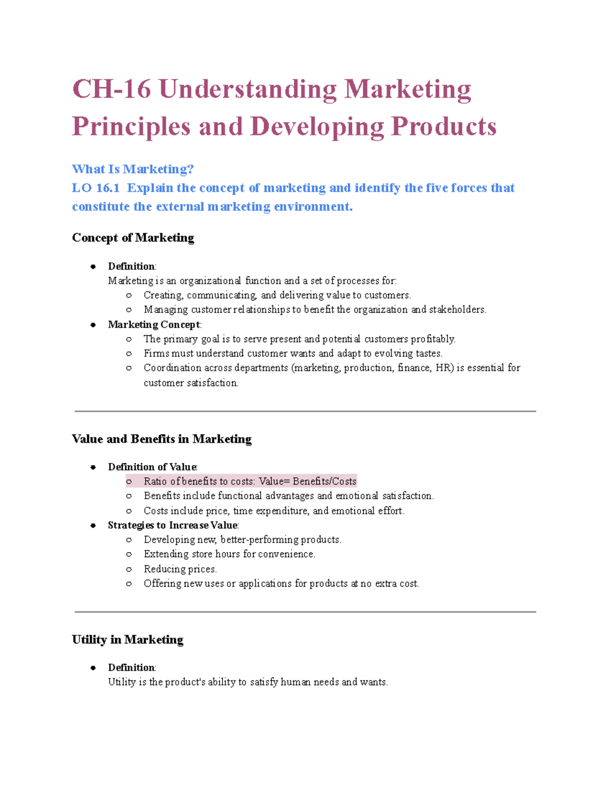 MGM 101 Final Exam Notes: Key Marketing Concepts and Strategies - Studocu