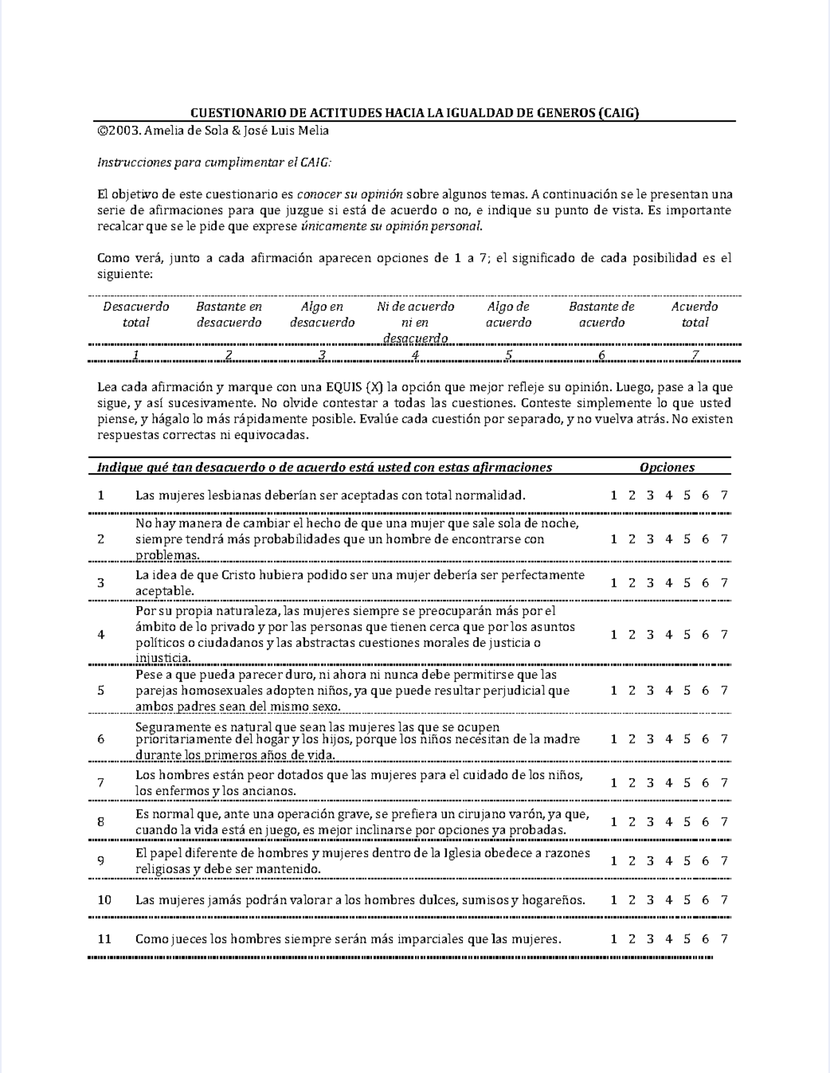 Dlscrib - Apuntes 1 - CUESTIONARIO DE ACTITUDES HACIA LA IGUALDAD DE ...