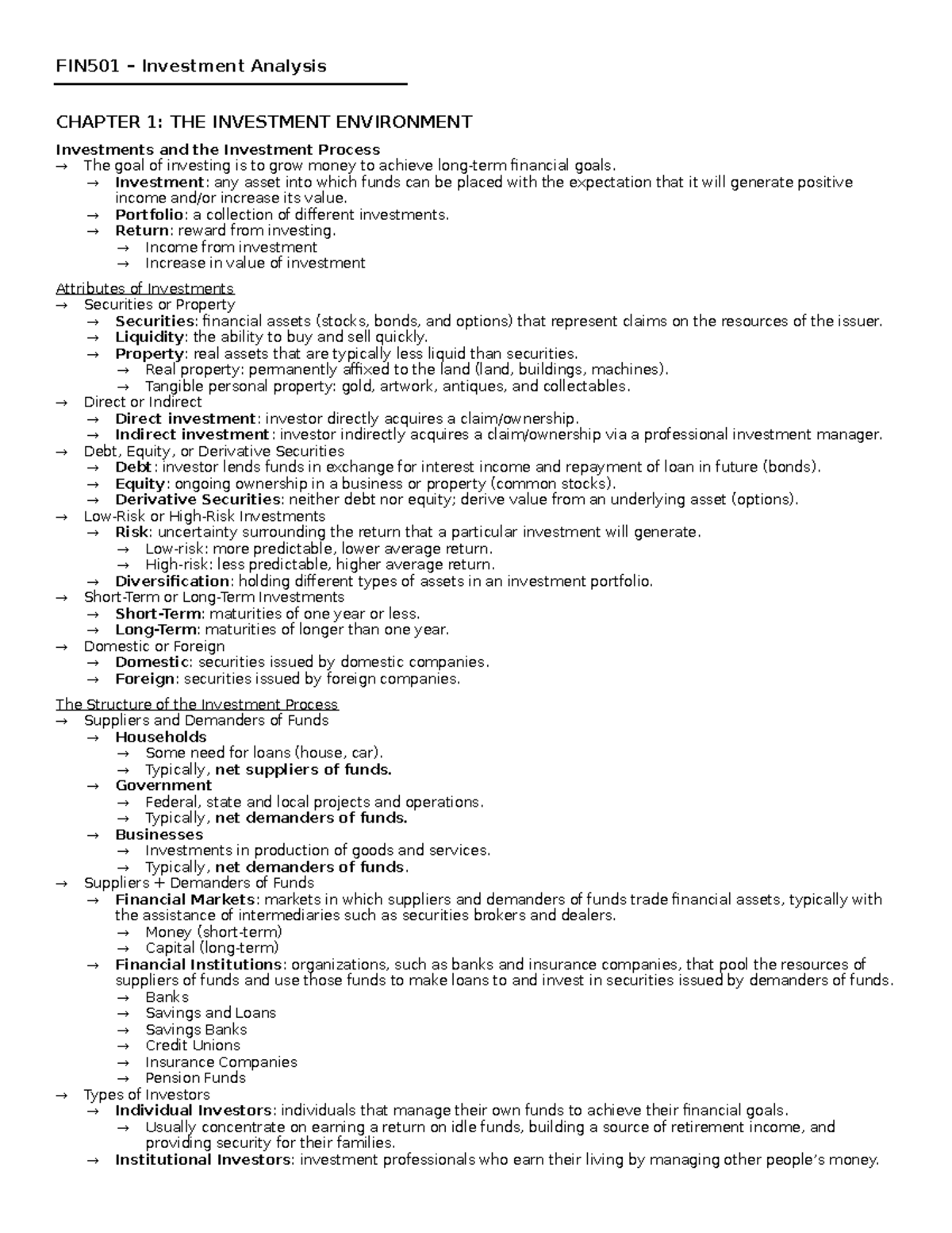 FIN501 Midterm Investment Analysis: Key Concepts and Insights - Document Preview