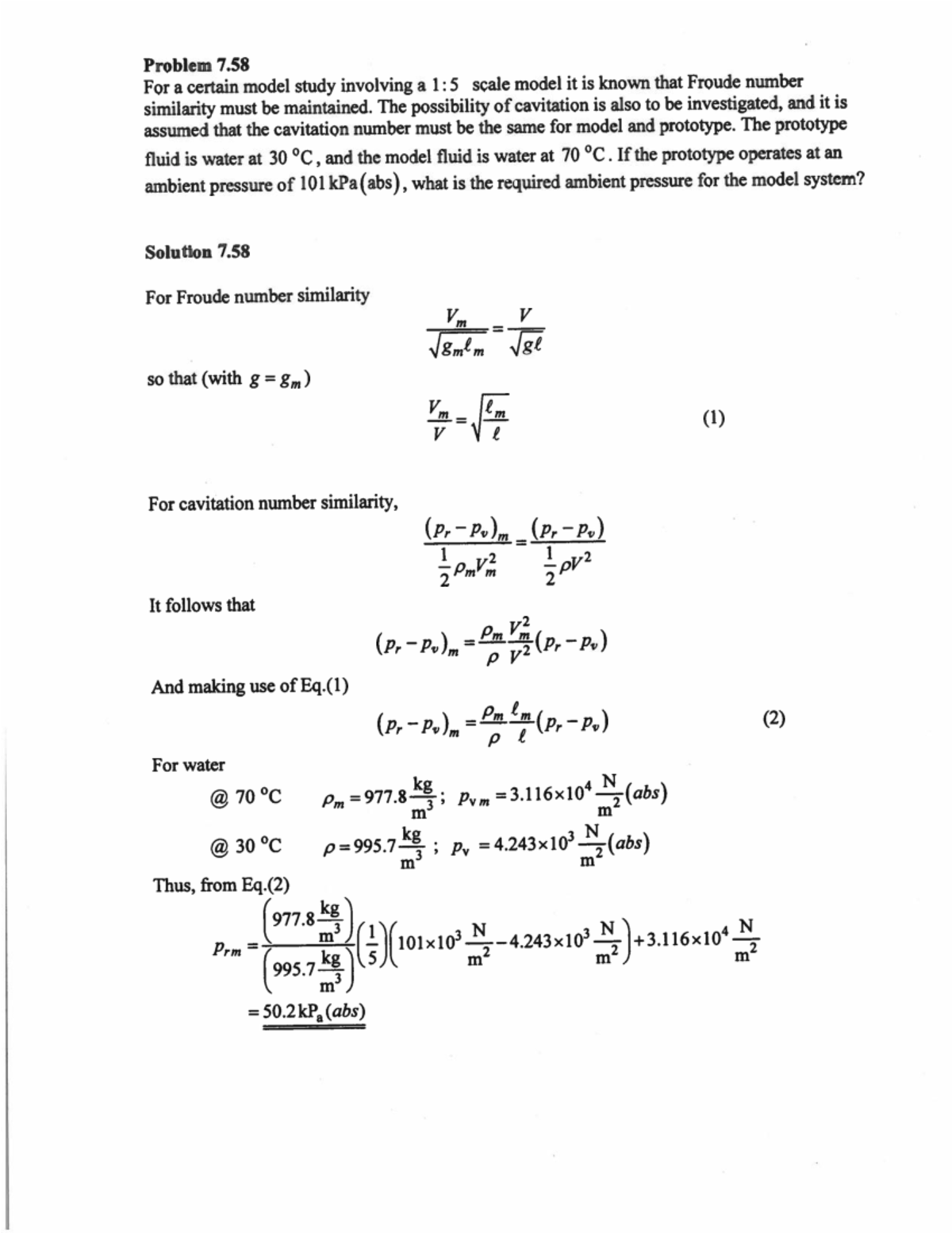 Tutorial 10 - Fluid Dynamics Problems & Solutions (Model Study) - Studocu