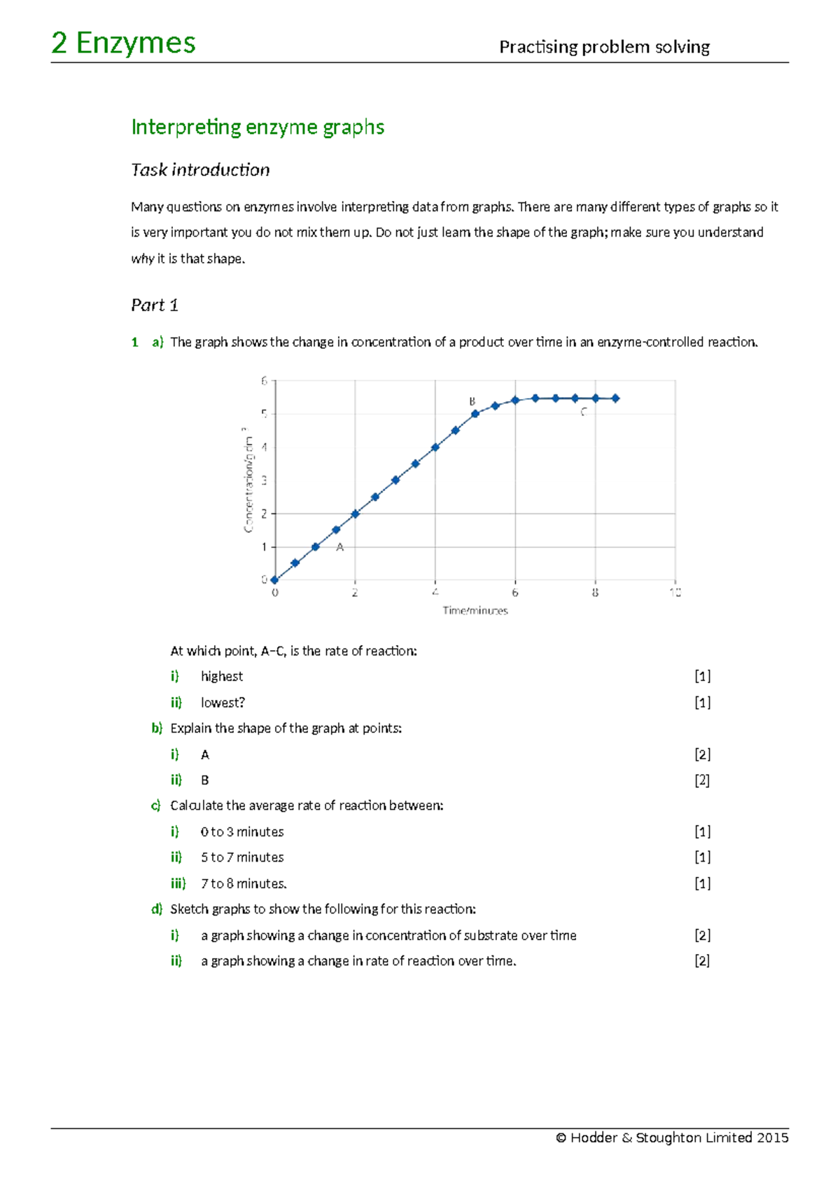 10. HW Enzymes: Practicing Problem Solving with Graphs - Studocu