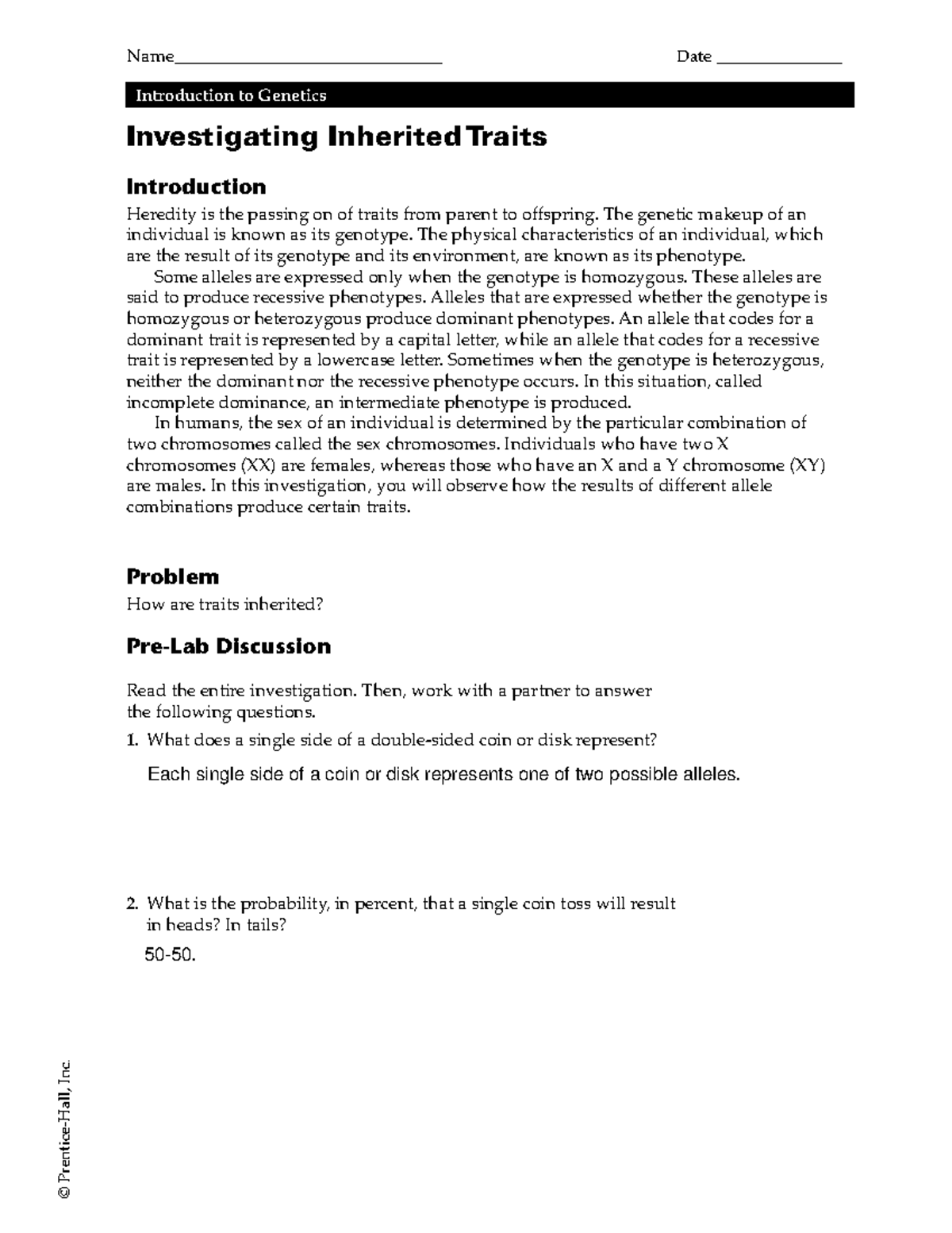 Kami Export - Investigating Inherited Traits Lab Report - Studocu