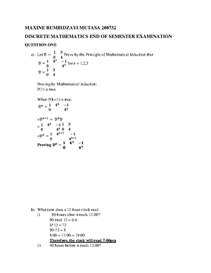 Discrete math 1 midterm 2 - Discrete Mathematics 1 Name: TrevTutor ...