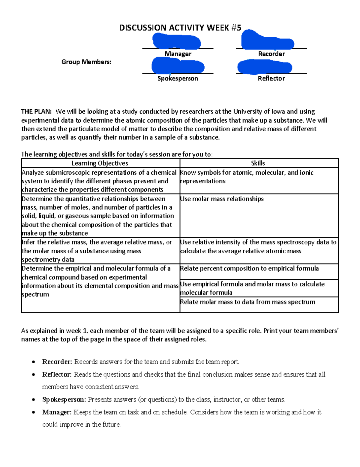 Pchem 1 Discussion 5: Analyzing Particulate Matter Composition - Studocu