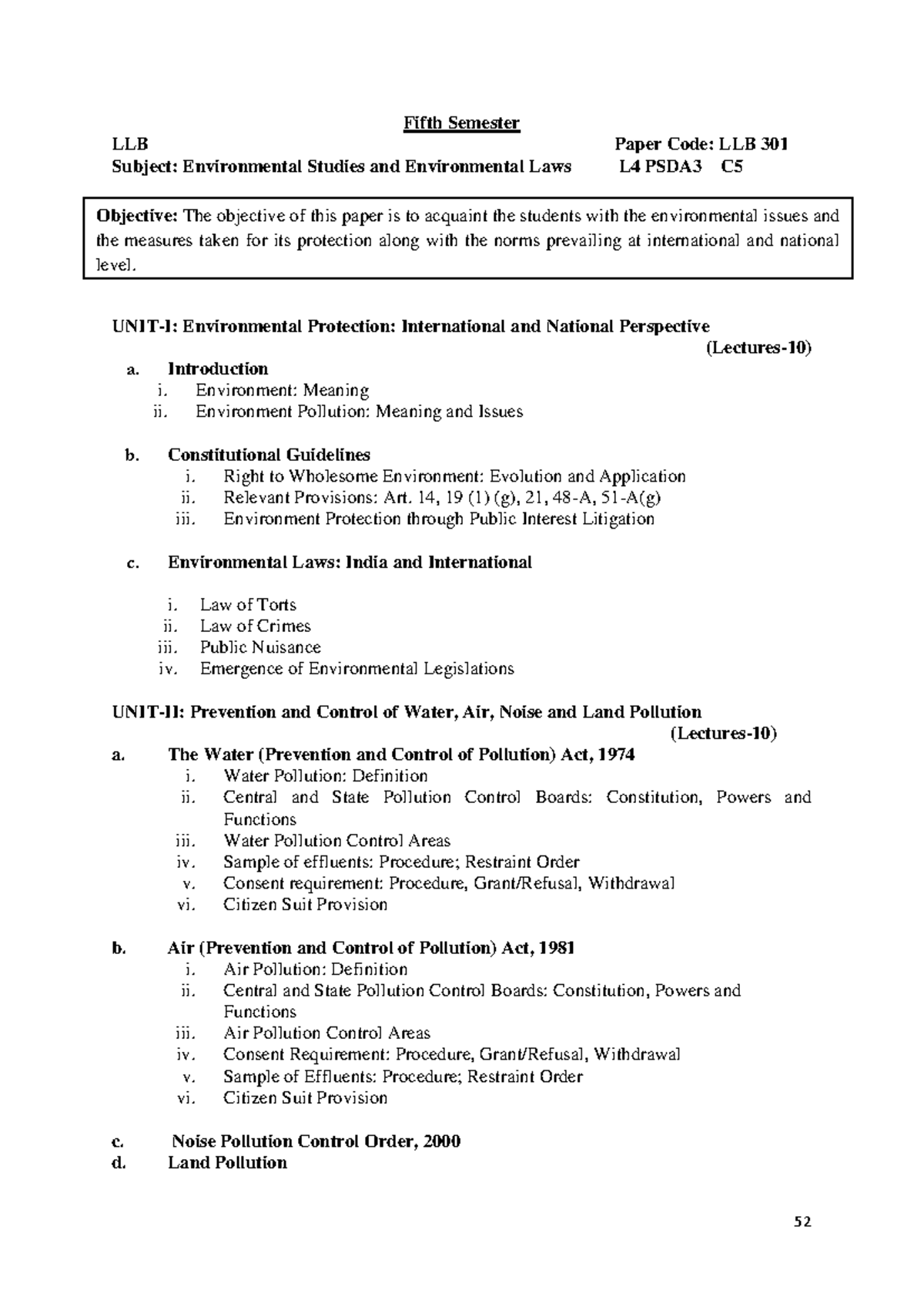LLB 301 - Environmental Studies and Laws Notes for 5th Semester - Studocu