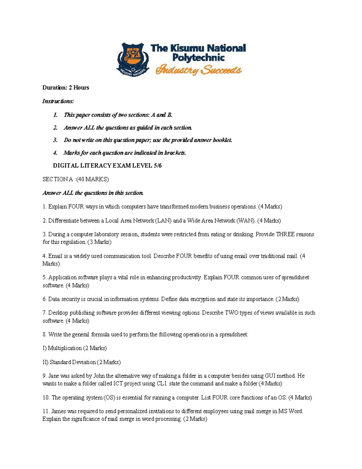 Digital Literacy L5 Final Exam: Key Concepts & Questions - Studocu