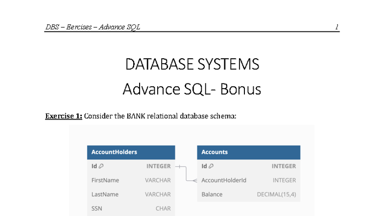 Advance SQL Bonus Exercises - DBS 1: Stored Procedures & Functions ...