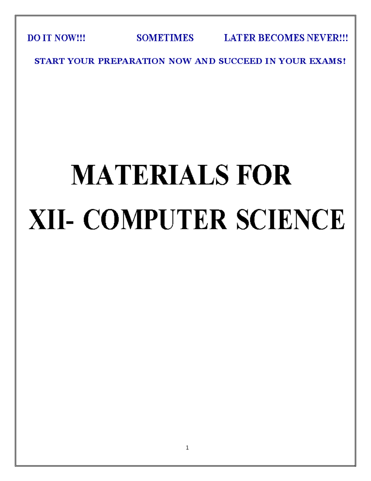 12CS - COMPUTER SCIENCE SYLLABUS AND EXAM PREPARATION GUIDE - Studocu