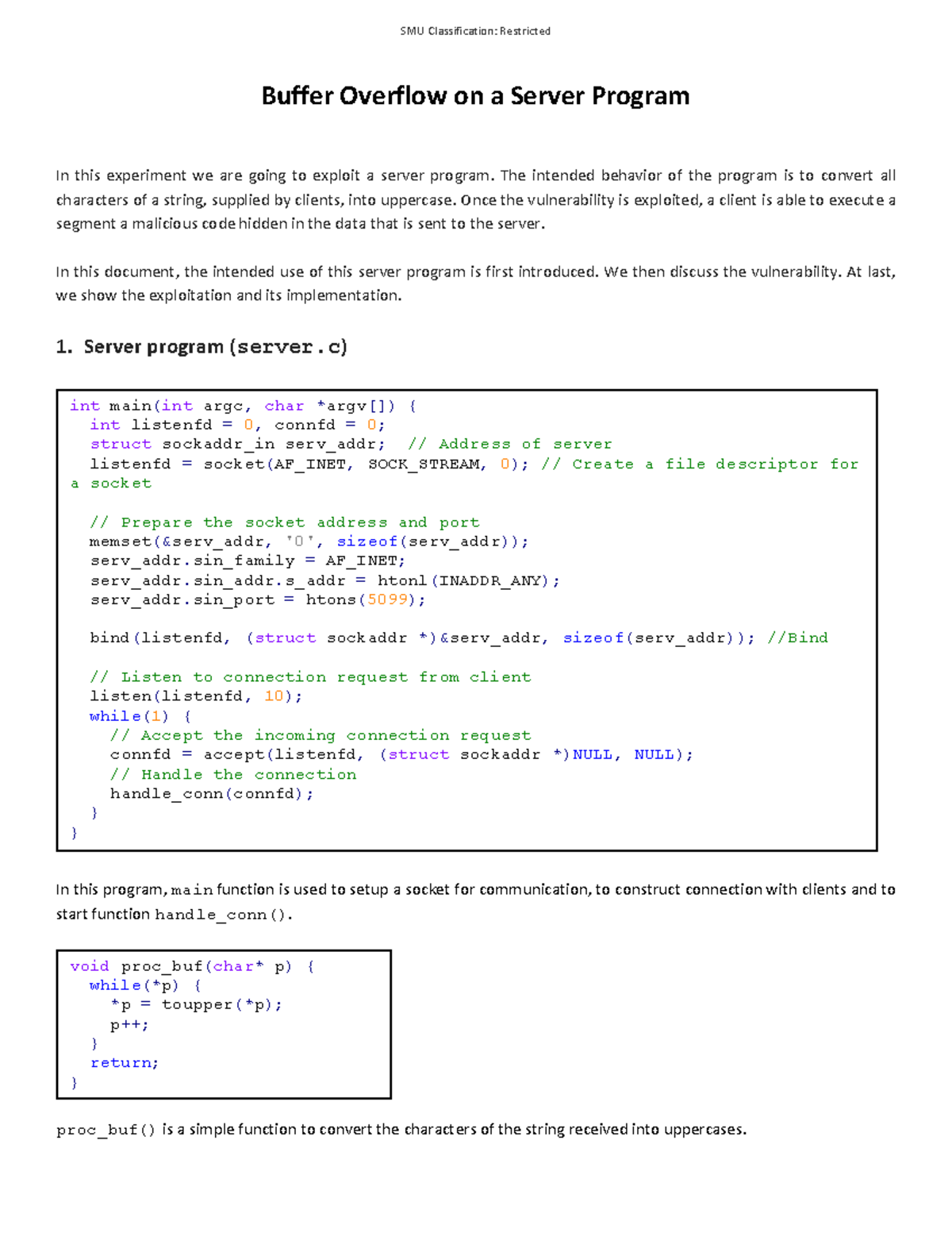 Exploit-server - An experience about Buffer overflows on a server ...