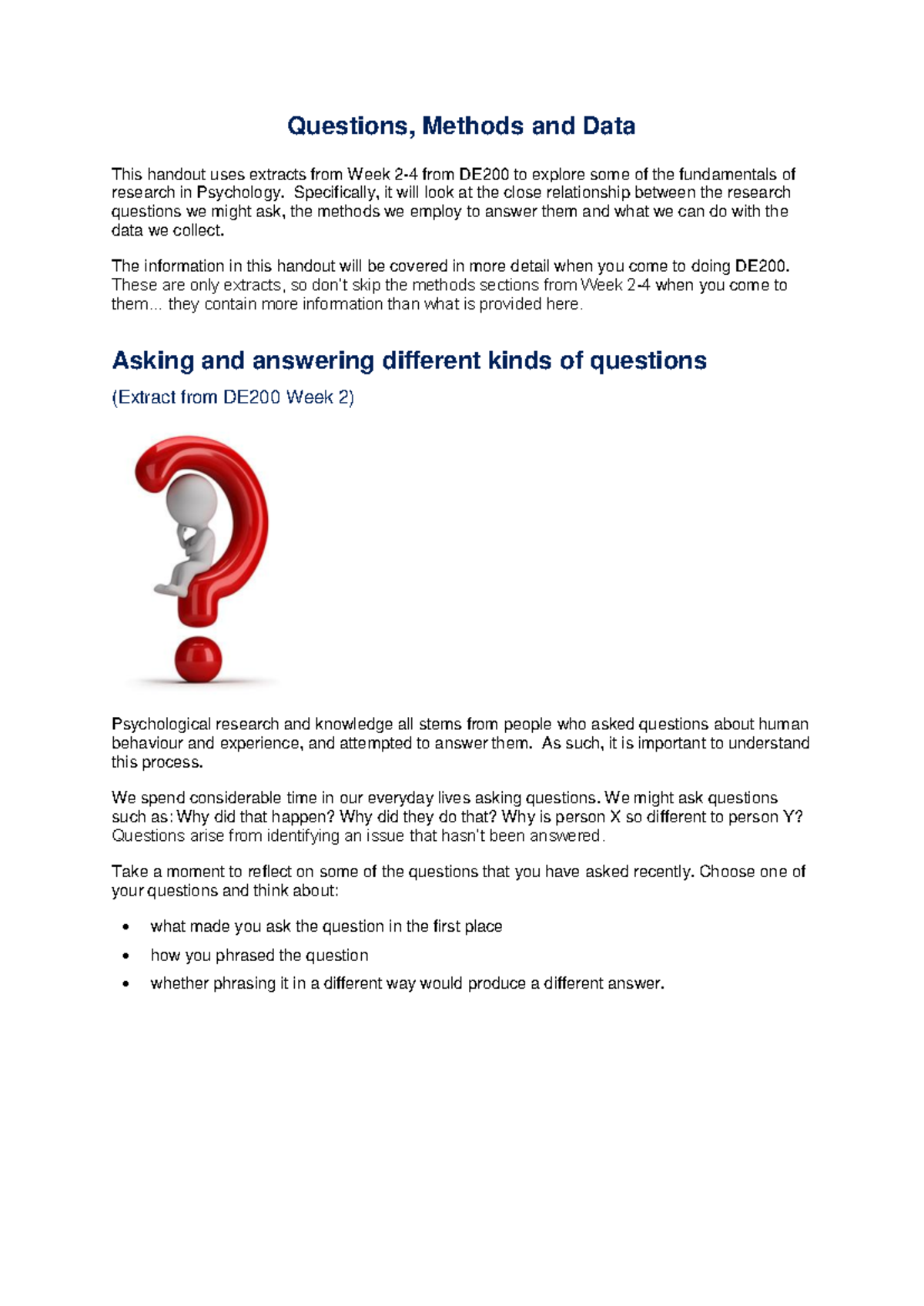 PDF 1 Questions, methods and data - Questions, Methods and Data This ...
