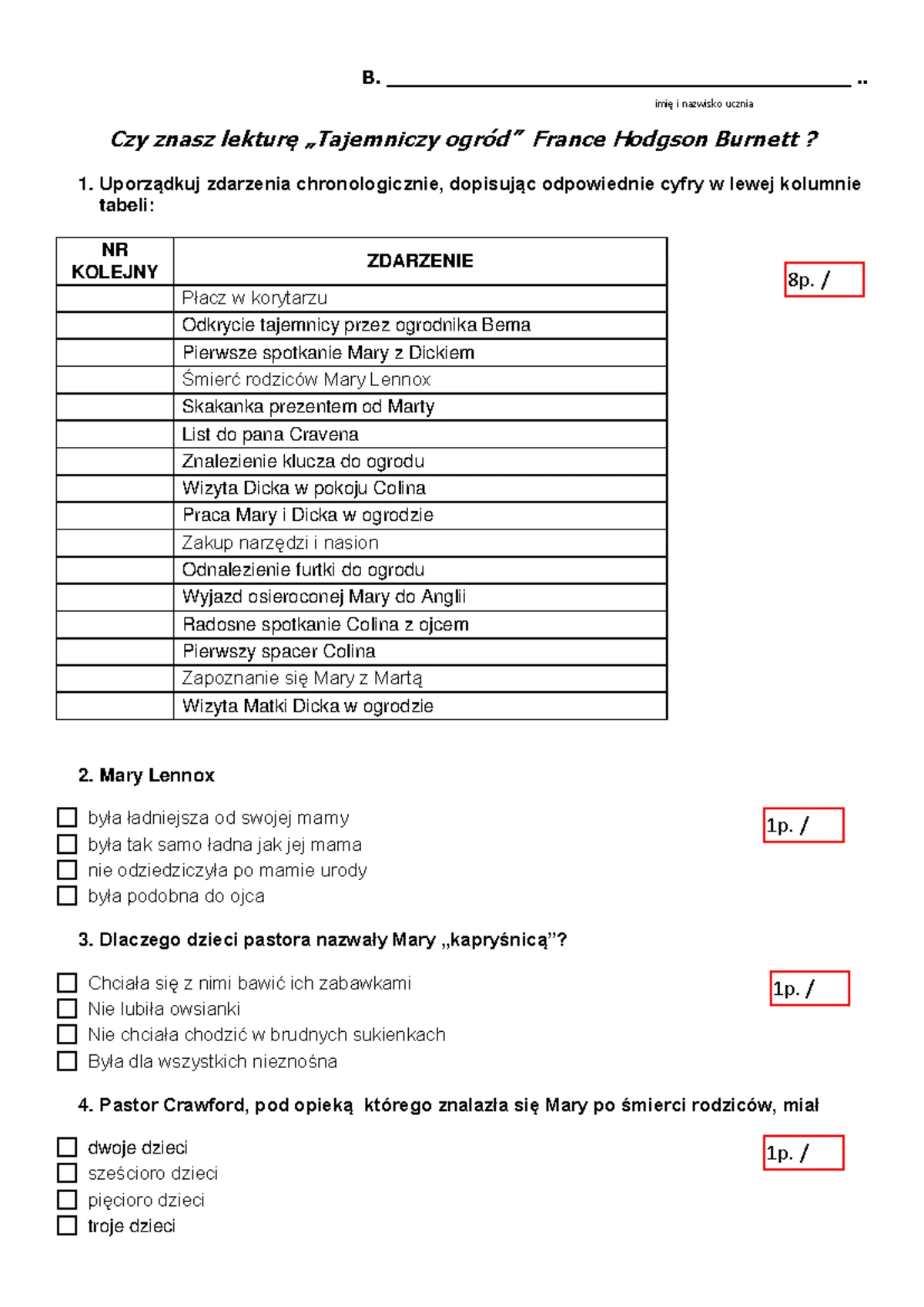 Tajemniczy Ogród Test Z Odpowiedziami Nowa Era www.studocu.com