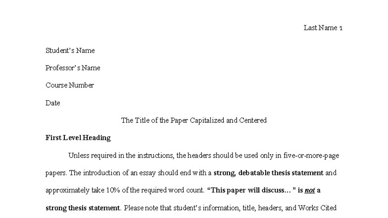 MLA Formatting Guidelines for Essay Writing (Course Code: ENG101) - Studocu