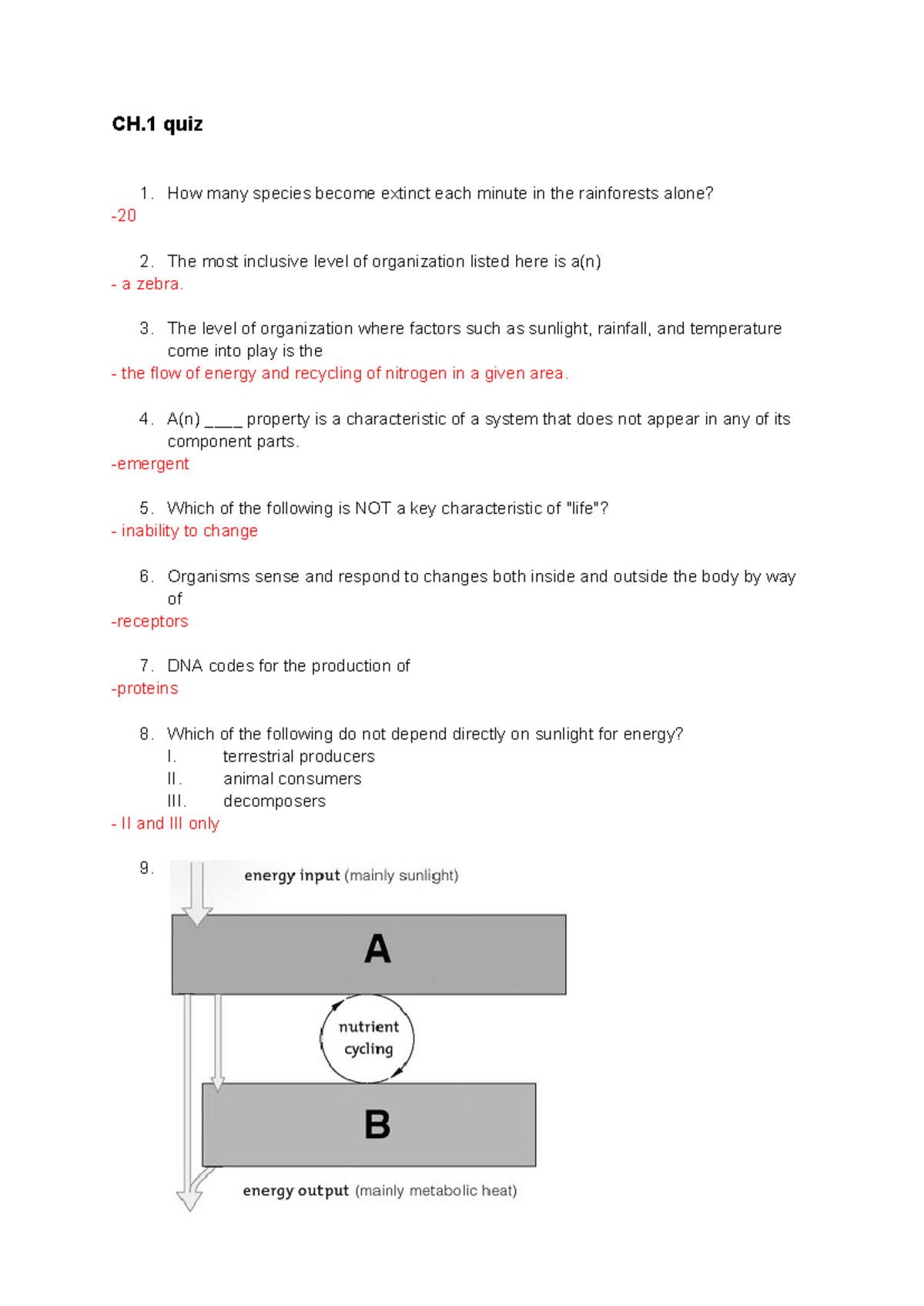 Biology 101: Cell Structure and Function Quiz Notes - Studocu