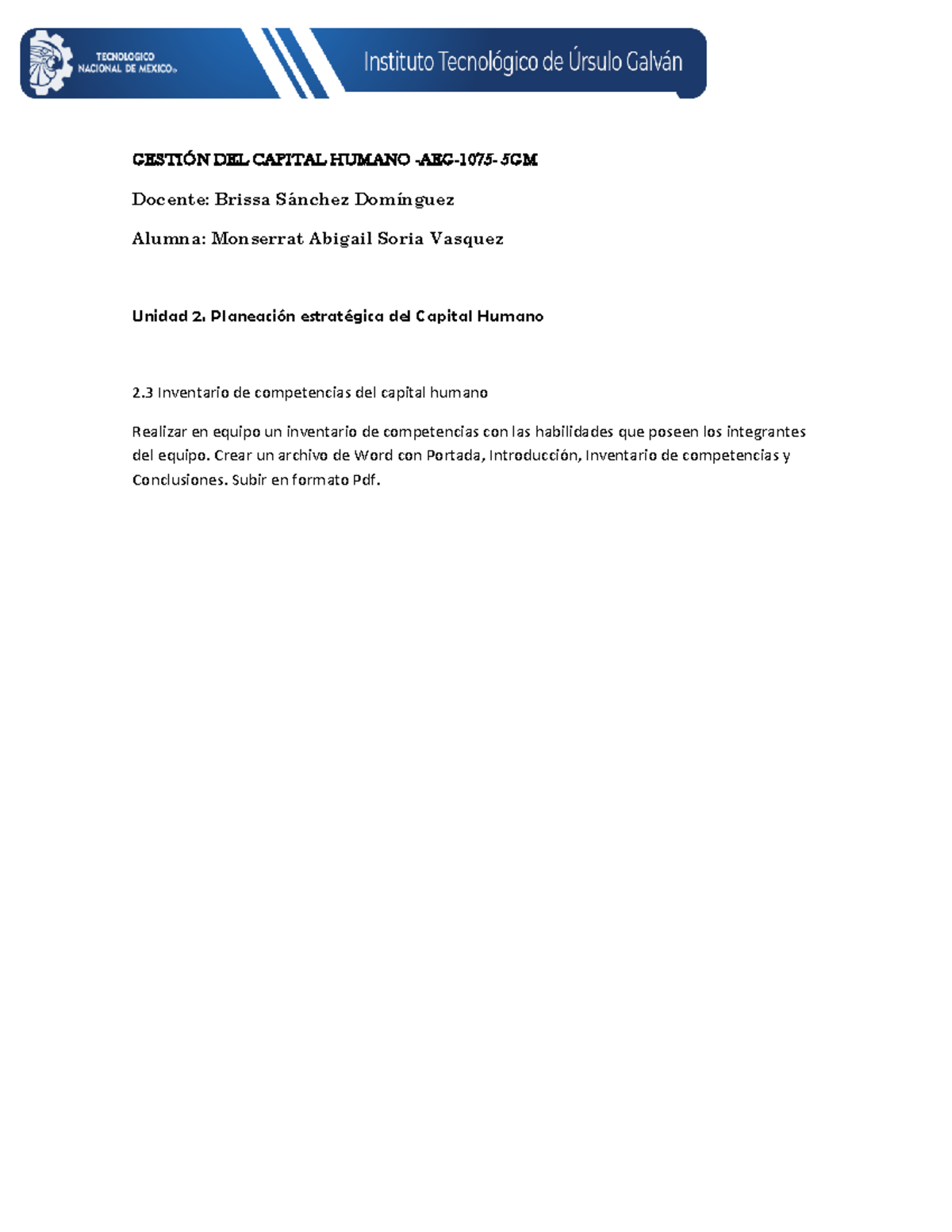 Inventario de Competencias del Capital Humano - AEG-1075 - 5GM - Studocu