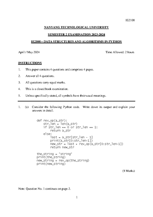 Week1 DSA - Tutorial 1 Python - Question: Create the following ...