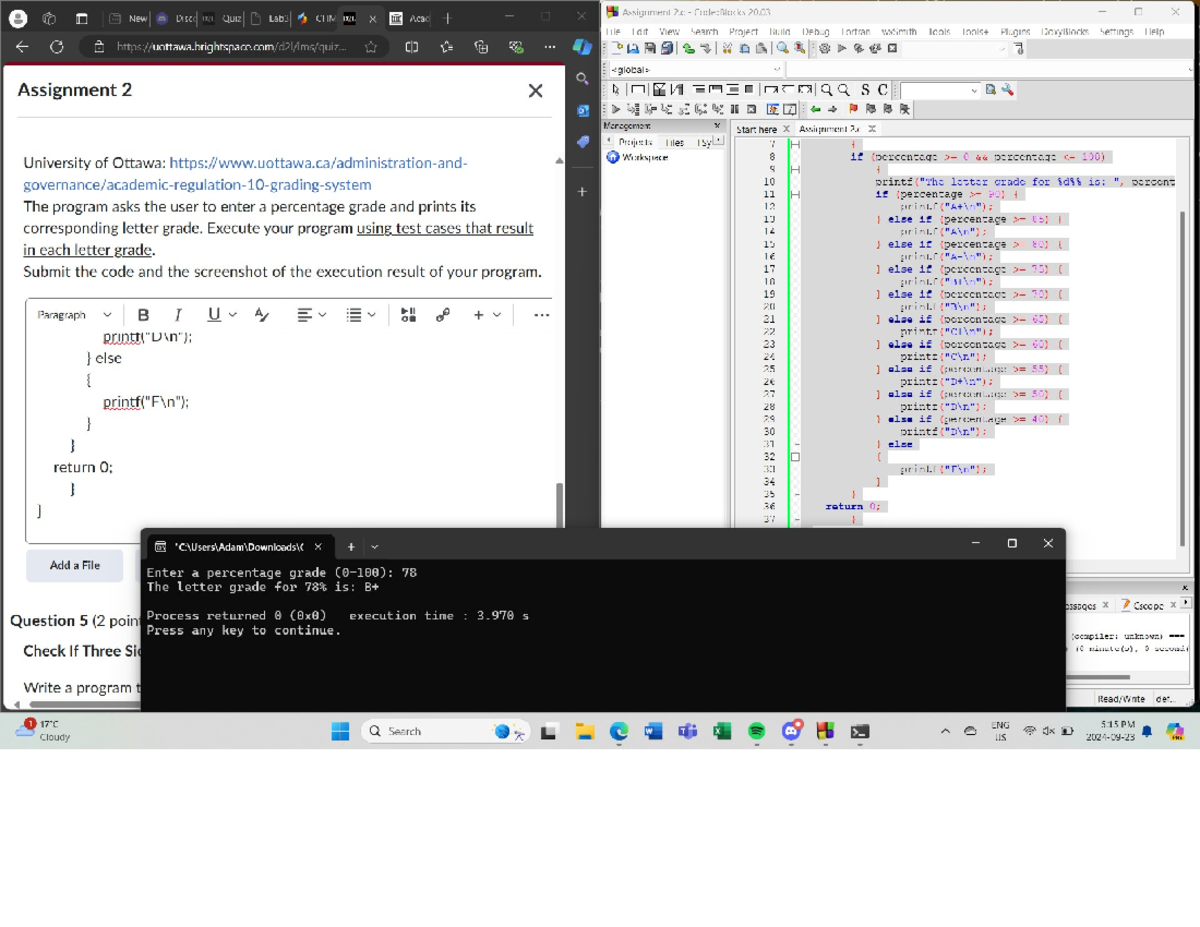 Assignment 2 - Execute your program using test cases that result 14 ...