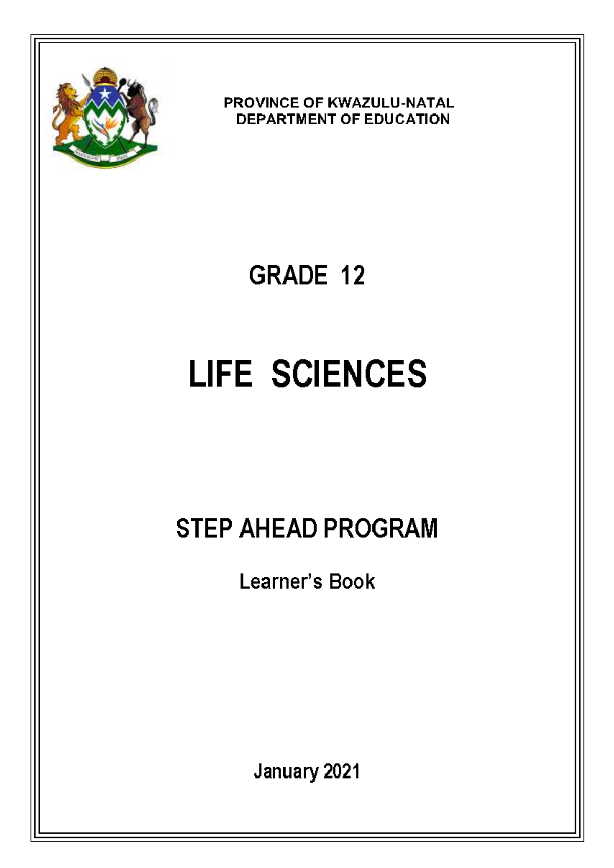 Grade 12 Life Sciences DBE Trial Exam Questions - Step Ahead 2020 - Studocu