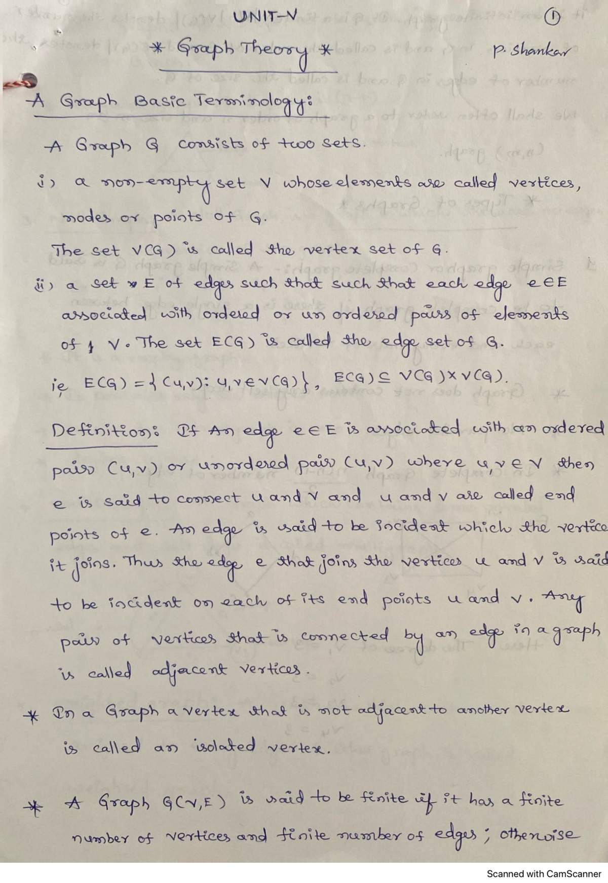 DM UNIT 5 - Key Concepts and Notes on Graph Theory - Studocu