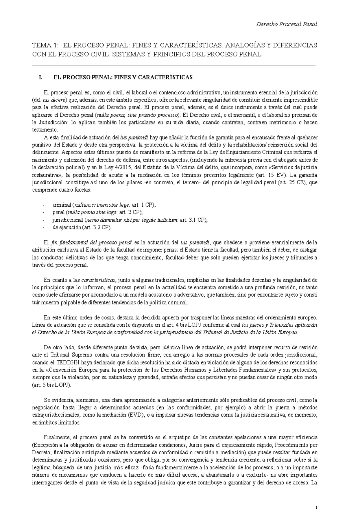 Derecho Procesal Penal I: Análisis del Proceso Penal y sus Principios ...