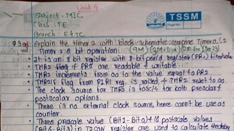 Unit 4 - Microcontroller TSSM TE: Timer and PWM Operations Notes - Studocu