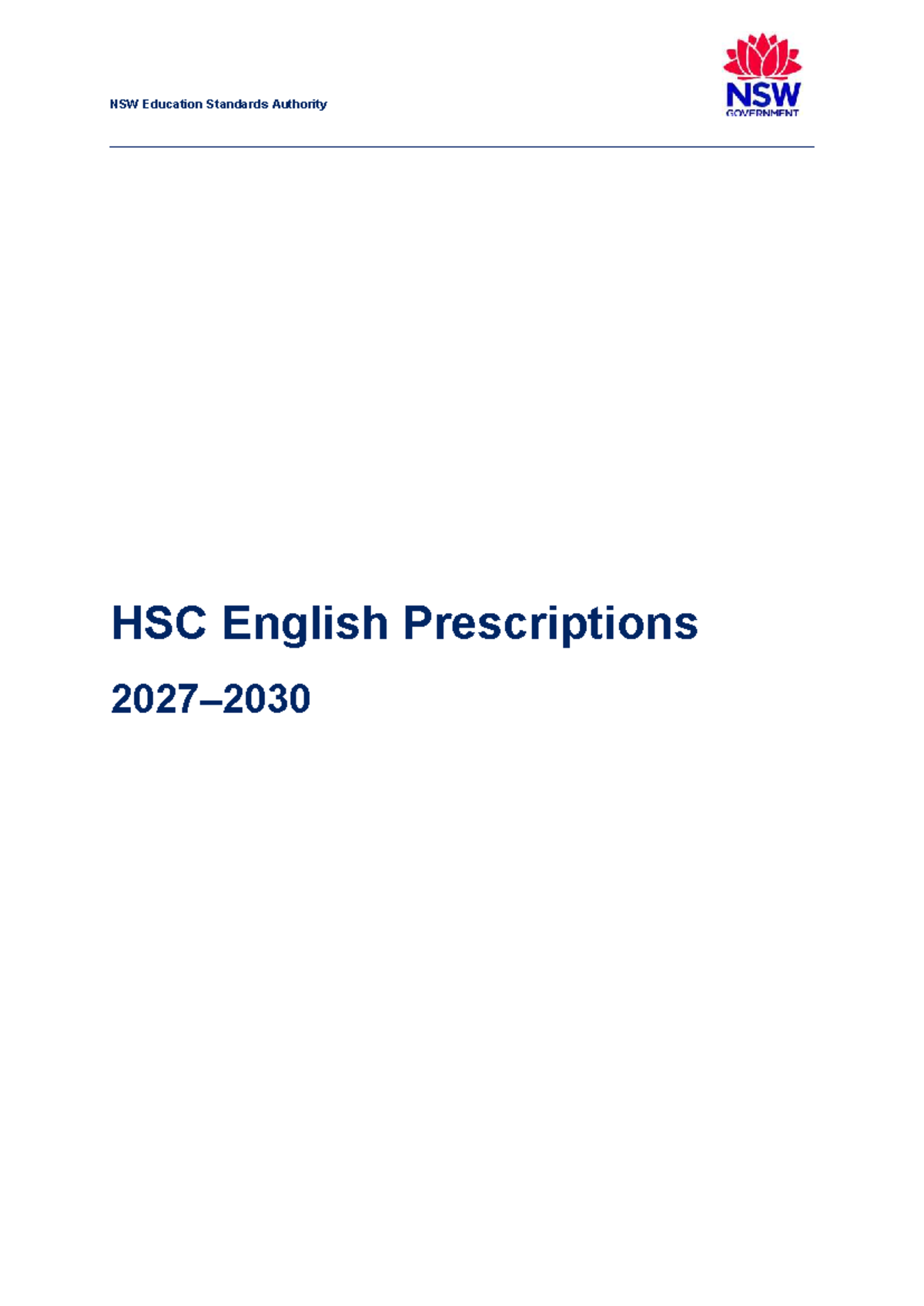 2026 HSC English Syllabus Prescriptions and Texts Overview - Studocu