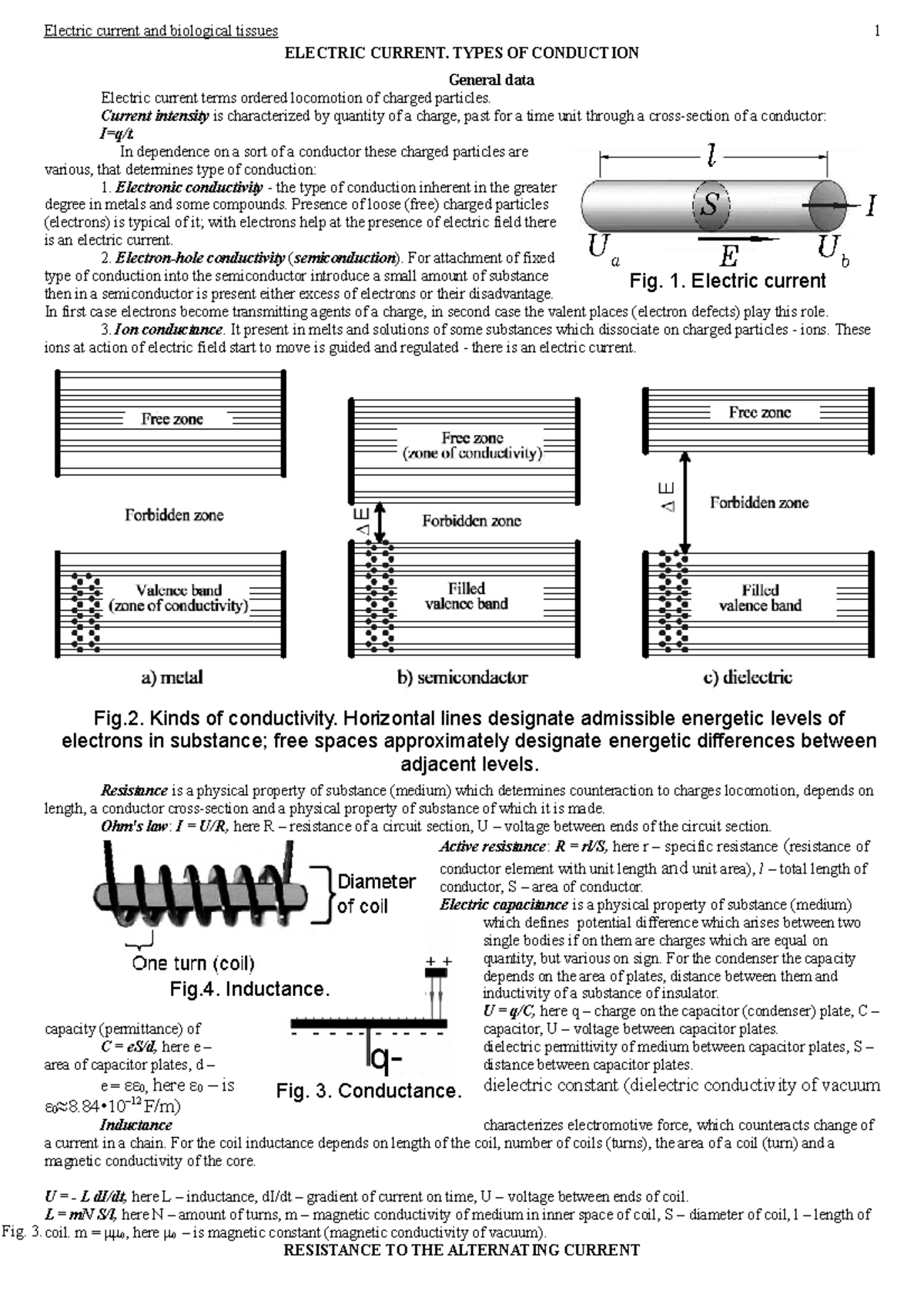 Electric Current & Conduction Types: Lecture Notes (XYZ 101) - Studocu