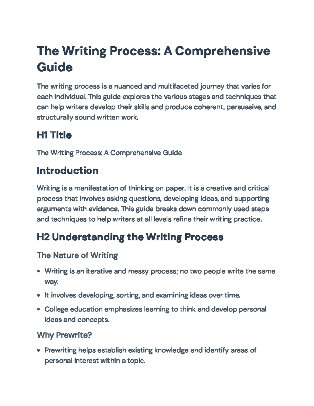 The Writing Process: Comprehensive Guide on Techniques and Strategies ...