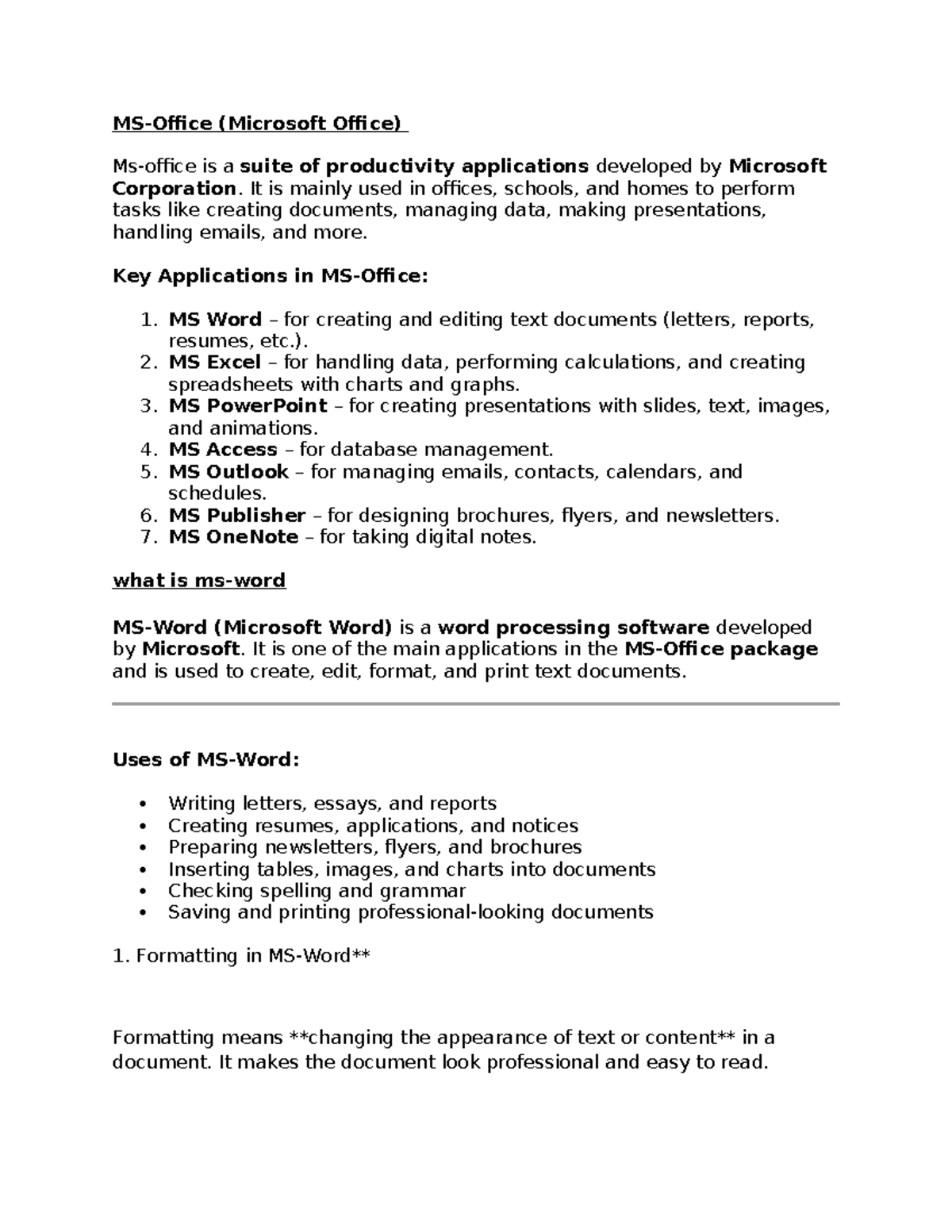 Office 3 - Microsoft Office Suite Overview and Key Applications - Studocu