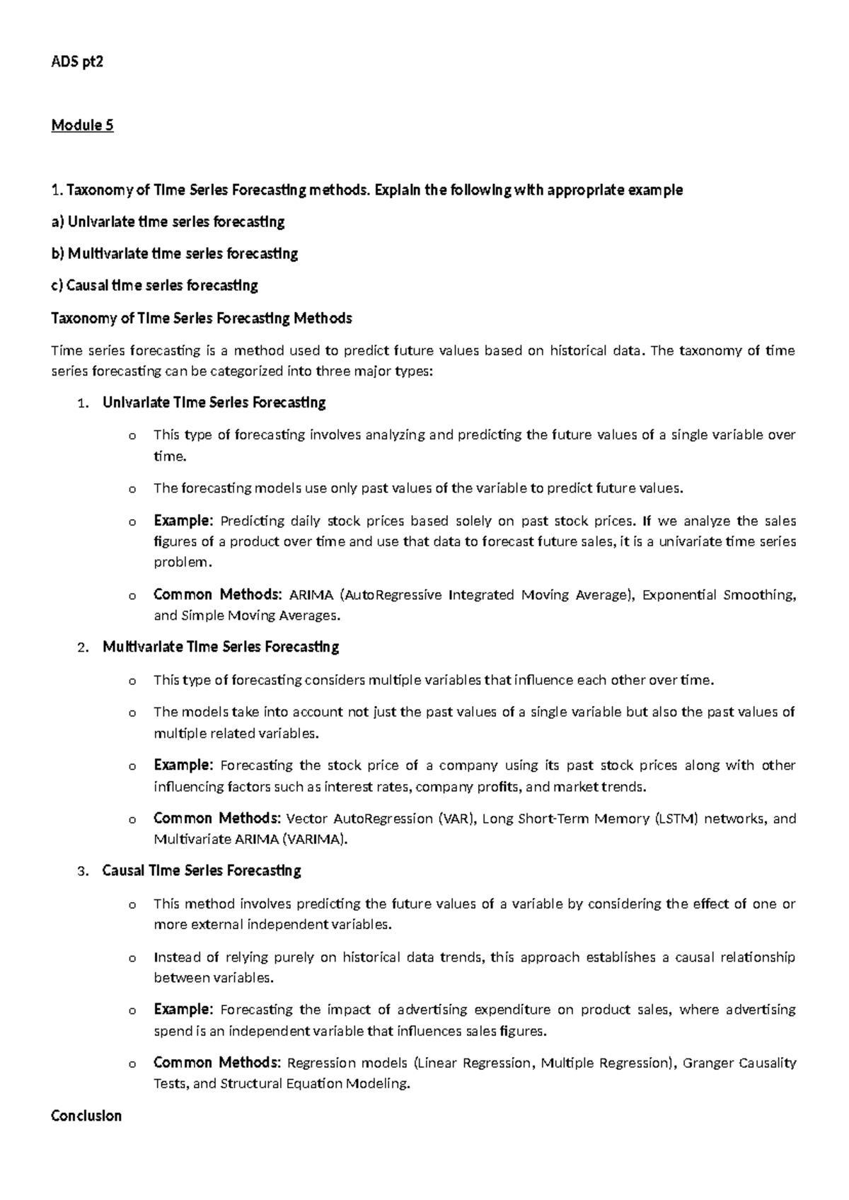 ADS pt2 Periodic Test: Taxonomy of Time Series Forecasting Methods ...