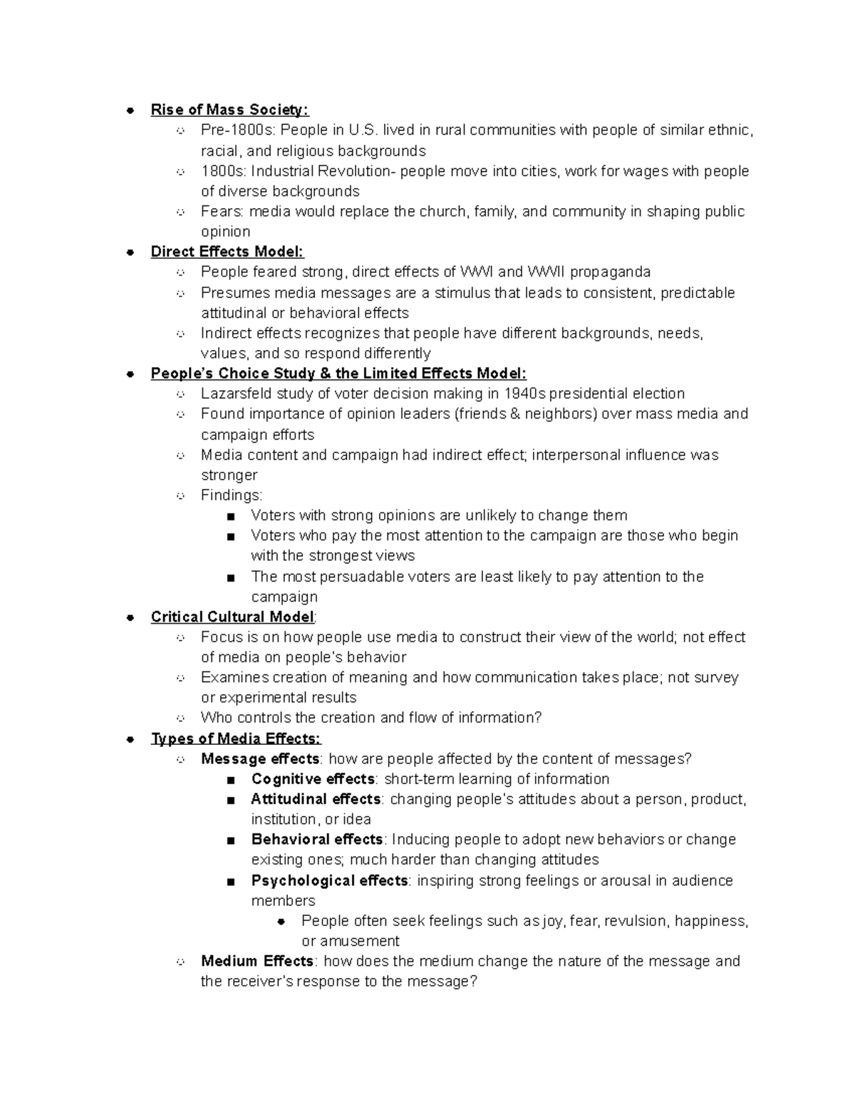 Chapter 2: Mass Communication Effects on Society and Media Interactions ...