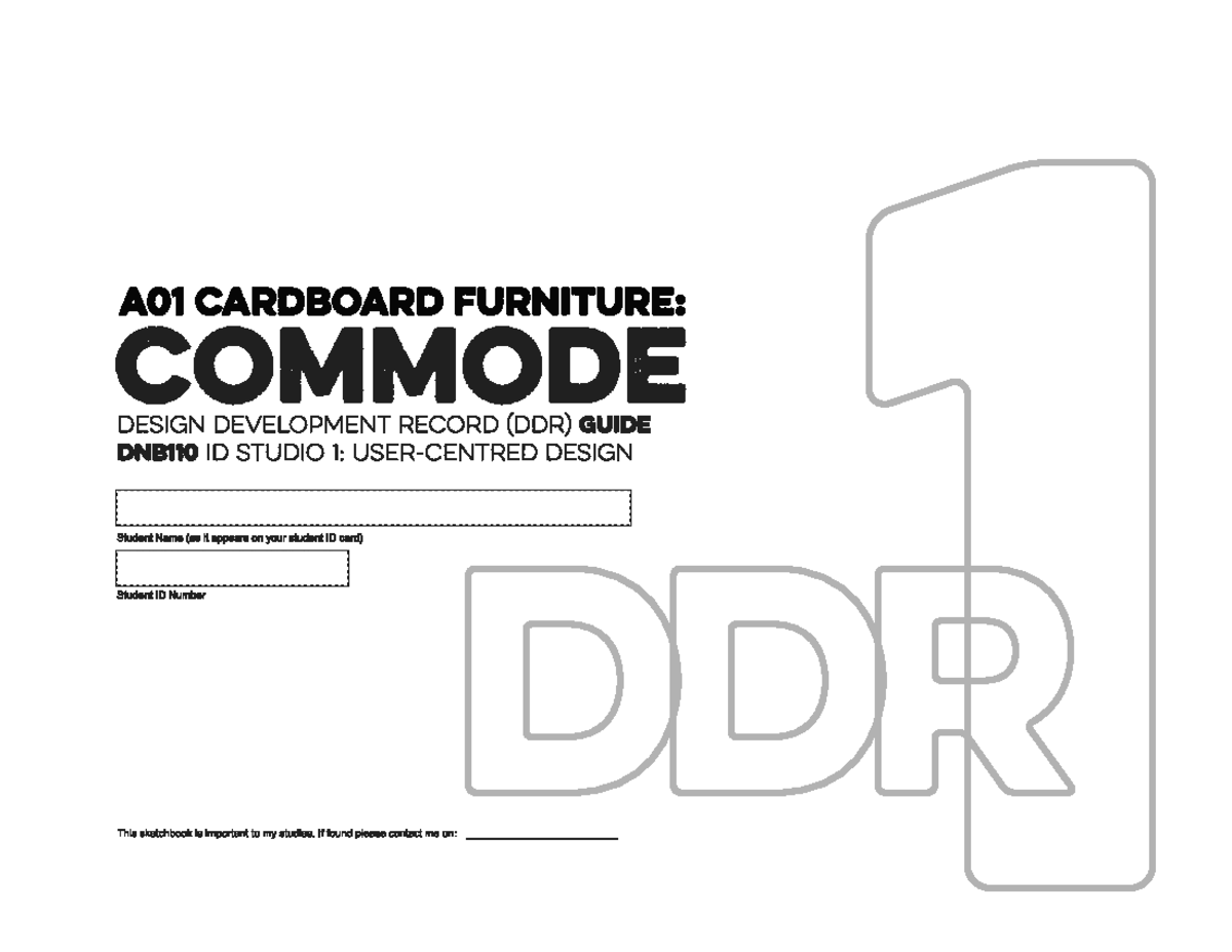 Printing elements for the portfolio - A01 CARDBOARD FURNITURE: COMMODE ...