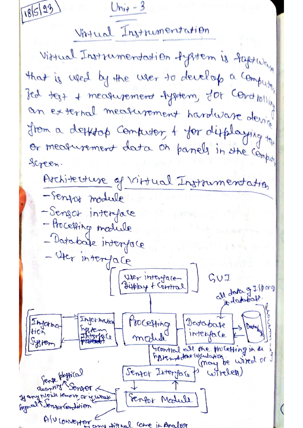 Sensor Unit 3 - Unit 3 Virtual Instrumentation Virtual Instrumentation ...