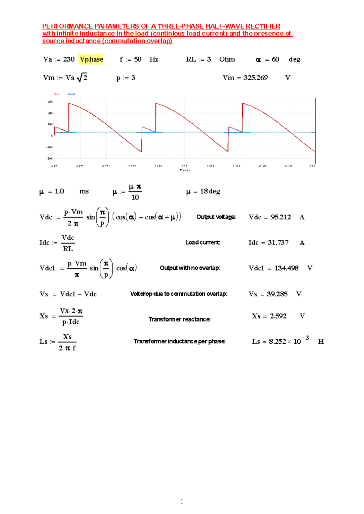 PERFORMANCE PARAMETERS OF A RECTIFIER (3PH, Comm. Overlap) - Studocu